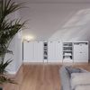 Küchenschrank für Dachschrägen R-Line Weiß Riffel 140 cm 2er Set Schrankkorpuss 60 cm Tiefe Vicco Bild 4