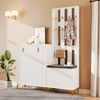 Kommode 60,5 x 35,2 x 180,5 cm + 83 x 35 x 101 cm mit Schuhschrank, Garderobe und goldfarbenen Haken Bild 3