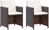 vidaXL 4-tlg. Gartenstuhl und Hocker Set Poly Rattan Braun 316780 Bild 2