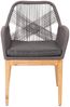 Gartenstuhl HWC-H56b, Sessel Outdoor Stuhl, wetterfest Seilgeflecht Rope Holz Akazie ~ grau Kissen anthrazit Bild 5