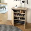 Dmora Schuhregal Astrina, Mehrzweckmöbel, platzsparendes Schuhregal mit 2 Türen, Aufbewahrungsschrank mit Regalen, 100 % Made in Italy, 80 x 37 x 102 cm, Olmo Bild 4