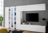 Dmora Ausgestattete Wand Arkan, 3-türiges TV-Ständer-Wohnzimmerset, Mehrzweck-Wohnzimmermöbel mit LED-Licht, 100 % Made in Italy, 340 x 30 x 180 cm, glänzendes Weiß, Bild 2