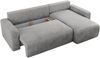 Ecksofa L-form, mit Schlaffunktion und Bettkasten - ARGOS, Hellgrau, Velours Bild 5