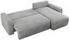 Ecksofa L-form, mit Schlaffunktion und Bettkasten - ARGOS, Hellgrau, Velours Bild 4