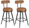 VASAGLE EKHO Kollektion - 360° drehbarer Barhocker, 2er Set, Hocker mit Rückenlehne für Bartisch, Kunstleder mit Nähten, Mid-Century-Modern-Stil, 76 cm hoch, Küche, Hausbar, karamellbraun Bild 4
