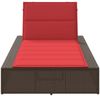 vidaXL Sonnenliege mit schwebender Auflage Braun Poly Rattan 4104208 Bild 4