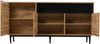 Sideboard mit 3 Türen & verstellbaren Regalböden, 160x35x76 cm, Schwarz/Naturholz Bild 5
