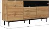 Sideboard mit 3 Türen & verstellbaren Regalböden, 160 x 35 x 76 cm, Schwarz/Naturholz Bild 4