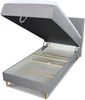 Boxspringbett Gold Mini mit Bettkasten, Bonell-Matratze und Topper - Einzelbett mit Matratzentopper, Polsterbett, Bett, Schlafzimmer, Jugendzimmer, Velours Stoff (Pink (Manila 09), 90 x 200 cm) Bild 3