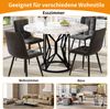 Runder Esstisch (100 x 100 x 76 cm), leichter und luxuriöser runder Tisch für 4-6 Personen, geeignet für Esszimmer und Wohnzimmer, schwarze Beine, marmorierte MDF Tischplatte Bild 2