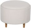 MC Star Sitzhocker Ø56 x 42 cm, runder Polsterhocker mit Stauraum und Klappdeckel (Holzbeine, ideal für Wohnzimmer und Schlafzimmer, Weiß) Bild 5