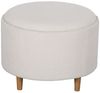 MC Star Sitzhocker Ø56 x 42 cm, runder Polsterhocker mit Stauraum und Klappdeckel (Holzbeine, ideal für Wohnzimmer und Schlafzimmer, Weiß) Bild 4