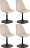 CLP 4er Set Esszimmerstühle Maverick Samt drehbar und stufenlos verstellbar,creme schwarz Bild 1