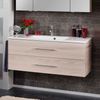 FACKELMANN B.CLEVER Waschbecken mit Unterschrank 120 cm breit, Braun hell, Waschbecken Gussmarmor Weiß Bild 2