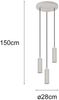 Moderne LED Cluster Pendelleuchte 3-flammig Hellgrau Ø 28cm Bild 3