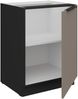 Küchen Unterschrank 60 cm Küche ARIA Sandgrau ultra matt + Schwarz matt, hochwertige Fronten mit Anti Fingerprint Beschichtung Küchenzeile Küchenblock Bild 3