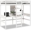 vidaXL Hochbett ohne Matratze Weiß 80x200 cm Massivholz Kiefer 3308545 Bild 2