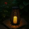 LED Solarlampe, Feuer-Effekt, Henkel, schwarz, H 26 cm Bild 3
