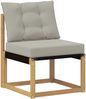 vidaXL Outdoor-Sofagarnitur mit Kissen 11 pcs Weiß und Hellgrau 3389941 Bild 4