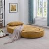 Flieks Relaxsessel Futon, klappbare Schlafcouch mit Kissen, vielseitige Bodenliege, Chenille, Gelb Bild 2