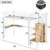 Hochbett 90x200 cm aus Eisen und MDF mit Kleiderschrank, Tisch, seitlicher Holztreppe und EN-747-Zertifizierung, ohne Matratze Bild 5