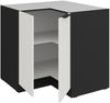 Küchen Eckunterschrank 90x90 cm Küche ARIA Weiss ultra matt + Schwarz matt, hochwertige Fronten mit Anti Fingerprint Beschichtung Küchenzeile Küchenblock Bild 3