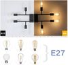 ZMH Deckenlampe Schwarz Deckenleuchte Wohnzimmer - Vintage E27 Lampe 8 Flammig Retro Kronleuchter Modern Metall Pendelleuchte für Schlafzimmer Küche Esszimmer Flur Bild 2