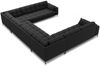 Micadoni Wohnlandschaft Mamaia 9-Sitzer Strukturierter Stoff Blau Metall schwarz Bild 3