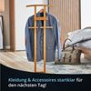 KHG Herrendiener aus Bambus Echtholz für Kleidung, (Stummer Diener, Sackohalter mit Hosenbügel sowie Accessoire-Fach) Bild 1