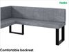 MEBLINI Eckbank für Esszimmer - Küchenbank - Essecke - Sitzecke Küche - PETER - U-Beine 128x168x87cm Links - Grau Samt Bild 5