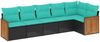 vidaXL 6-teiliges Gartensofa-Set mit Kissen, schwarzes Polyrattan 3227667 Bild 2