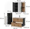 Badmöbel-Set Irma Anthrazit/Goldkraft Eiche 4 Teile Vicco Bild 2