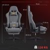 Gamingstuhl mit Fußstütze & 3D-Armlehnen, Polyester, 132x76x72, dunkelgrau Bild 2