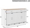 Merax Sideboard mit Regalen, Sideboard mit Rebounder, natürliche Holzmaserung, Holz und Weiß Bild 4