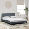 vidaXL Bettgestell mit LED ohne Matratze "Hanko" Dunkelgrau 160x200 cm Samt 3213788 Bild 4