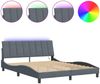 vidaXL Bettgestell mit LED ohne Matratze "Hanko" Dunkelgrau 160x200 cm Samt 3213788 Bild 2