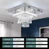 LETGOSPT Deckenleuchte Kristall LED Deckenleuchte Kristalllampe K9 Edelstahl 36W Deckenlampen, LED fest integriert, Kaltweiß, Warmweiß, Moderne Unterputzleuchte,Quadratische Glanz Deckenleuchte,30x30x12cm Bild 3