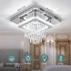 LETGOSPT Deckenleuchte Kristall LED Deckenleuchte Kristalllampe K9 Edelstahl 36W Deckenlampen, LED fest integriert, Kaltweiß, Warmweiß, Moderne Unterputzleuchte,Quadratische Glanz Deckenleuchte,30x30x12cm Bild 2