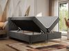 Boxspringbett mit Kopfteil und Topper, Polsterbett - GRIMALDI - 180 x 200 cm - Dunkelgrau Velvet - H4 Bild 2