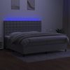 Boxspringbett mit Matratze & LED Stoff Hellgrau 200x200 cm, Härtegrad: H2 [3135221] Bild 4