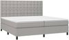 Boxspringbett mit Matratze & LED Stoff Hellgrau 200x200 cm, Härtegrad: H2 [3135221] Bild 3