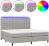 Boxspringbett mit Matratze & LED Stoff Hellgrau 200x200 cm, Härtegrad: H2 [3135221] Bild 2