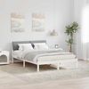 vidaXL Bettgestell Weiß und Hellgrau 140 x 200 cm Massivholz Kiefer 878538 Bild 1