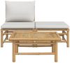vidaXL 3-tlg. Garten-Lounge-Set mit Hellgrauen Kissen Bambus 362275 Bild 3