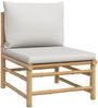 vidaXL 3-tlg. Garten-Lounge-Set mit Hellgrauen Kissen Bambus 362275 Bild 4