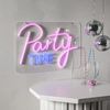 LED Neonschild Plexy ,Party Time', Plexiglas, Mini-USB, pink und blau, 48x36cm Bild 2
