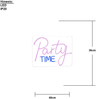 LED Neonschild Plexy ,Party Time', Plexiglas, Mini-USB, pink und blau, 48x36cm Bild 3