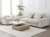 Vente-unique - KYRIA Couchtisch Holz, Platte BeigeWeiß - B 80 cm x H 36 cm x L 80 cm Bild 3