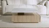 Vente-unique - KYRIA Couchtisch Holz, Platte BeigeWeiß - B 80 cm x H 36 cm x L 80 cm Bild 2