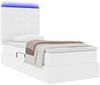 vidaXL Bett mit Stauraum und LED Reinweiß 100 x 200 cm Kunstleder 3372290 Bild 3
